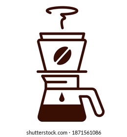 Illustration of dripping coffee. Coffee concept icon.