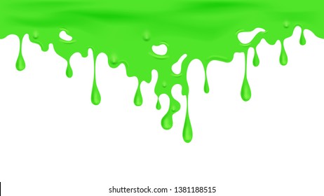 illustration of dripping green slime and melted