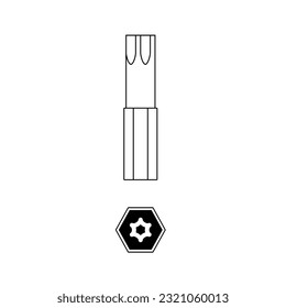 It is an illustration of a driver bit _ Torx.