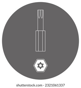 Es una ilustración de bits de conductor _ Torx pequeño.