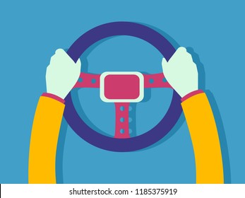 Illustration of Driver Hands Using the Steering Wheel