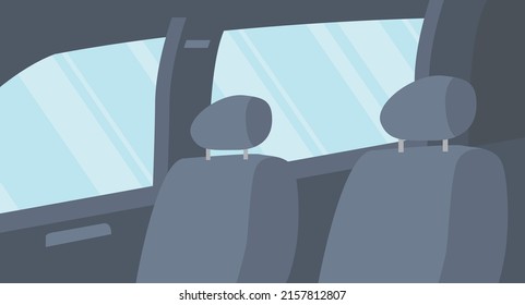 Illustration of the driver's seat, passenger's seat in the car with a sense of perspective