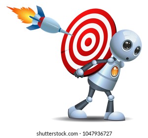 illustration of a droid little robot carry target symbol on isolated white background