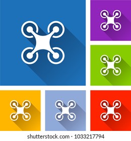 Illustration of drone icons with long shadow