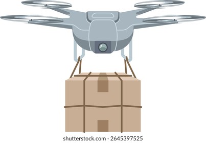 Illustration of a drone making a delivery