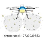 Illustration of a drone working to exterminate pests.