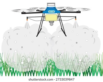 Illustration of a drone working to exterminate pests.