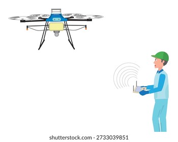 Illustration of a drone working to exterminate pests.