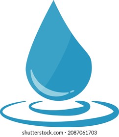 Illustration of drops falling on the surface of water.