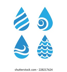Illustration drops with waves. Vector