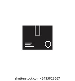 Abbildung der Dropship-Paketbox, Black Package Box-Symbol isoliert auf weißem Hintergrund, perfekt für den Kontext von Online-Handel, Marktplatz, Online-Shopping, Geschäft, Website, und etc.