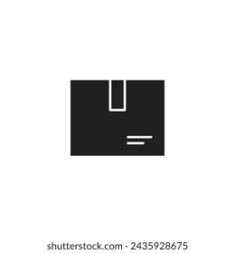 illustration of dropship package box, black package box icon isolated on white background, perfect to use for the context of online commerce, marketplace, online shopping, business, website, and etc.