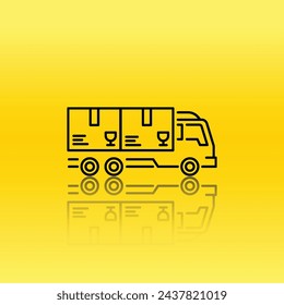 illustration of a dropship package truck, icon of a package truck containing a pile of package boxes, suitable for use for online trading applications, business, marketplace and etc