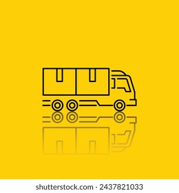 illustration of a dropship package truck, icon of a package truck containing a pile of package boxes, suitable for use for online trading applications, business, marketplace and etc