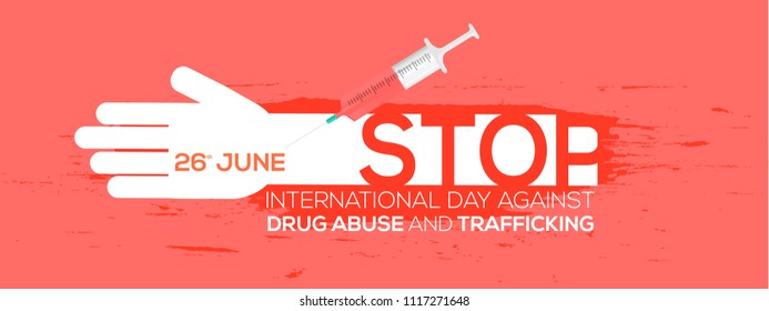 Illustration Of Drug Abusing Concept Poster Template Design,International Day Against Drug Abuse. 