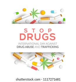 Illustration Drug Abusing Concept Poster Template Stock Vector (Royalty ...