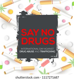 Illustration Drug Abusing Concept Poster Template Stock Vector (Royalty ...