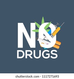 Illustration Of Drug Abusing Concept Poster Template Design,International Day Against Drug Abuse.