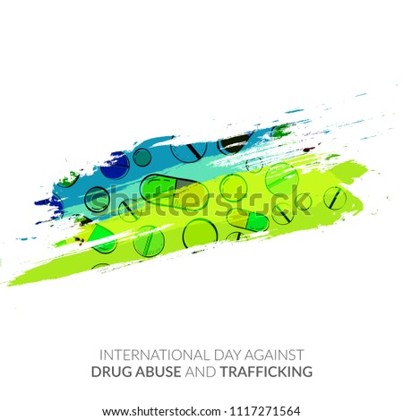 Illustration Of Drug Abusing Concept Poster Template Design,International Day Against Drug Abuse.
