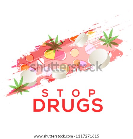 Illustration Of Drug Abusing Concept Poster Template Design,International Day Against Drug Abuse.