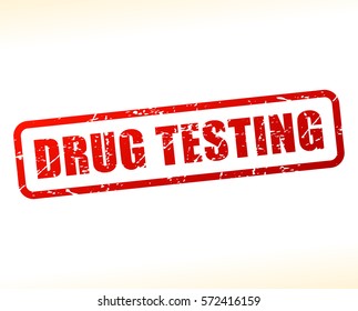 Illustration of drug testing red text stamp