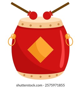  illustration of a drum chinese new year