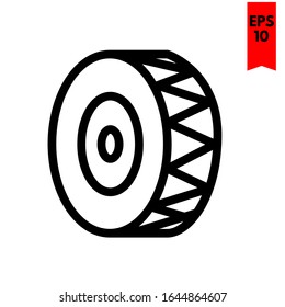 illustration of drum flat icon