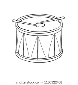 Illustration of Drum, Isolated on white background - Hand drawn Illustration.