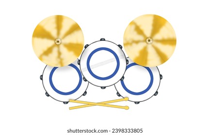 Illustration of a drum musical instrument with sticks.