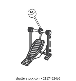 illustration of drum pedal, vector art.