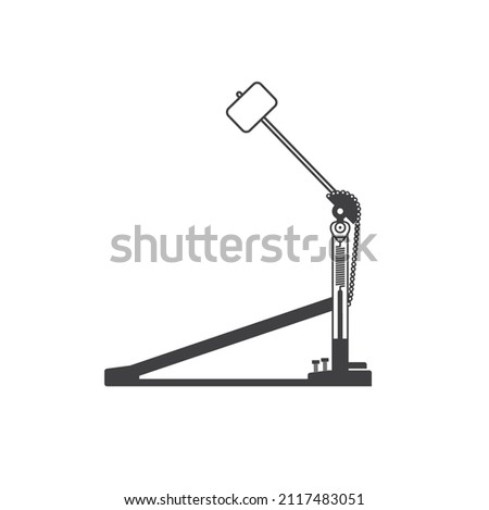 illustration of drum pedal, vector art.