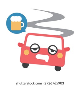 Ilustración de conducir ebrio, conducir bajo los efectos del alcohol y conducir en estado de ebriedad