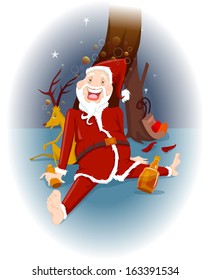 Illustration of 'Drunk Santa Clause' 