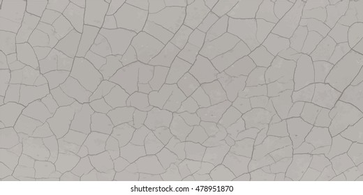 Illustration of dry cracked earth. Vector.