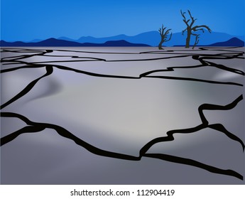 ilustración con paisaje seco muerto