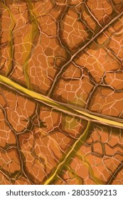 illustration of dry leaf surface texture from close up