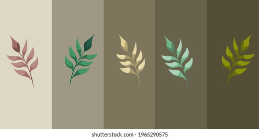 Illustration of dry leaves. Suitable for background and screen. Illustrated illustration