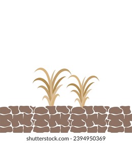 Illustration of Dry Plants or Environmental Drought Problems