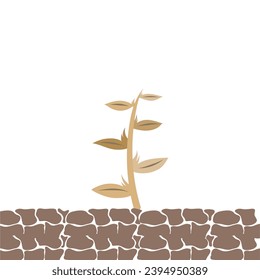 Illustration of Dry Plants or Environmental Drought Problems