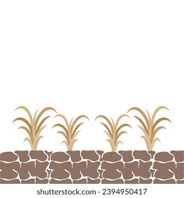 Illustration of Dry Plants or Environmental Drought Problems