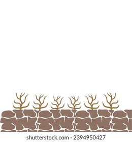 Illustration of Dry Plants or Environmental Drought Problems