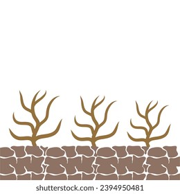 Illustration of Dry Plants or Environmental Drought Problems