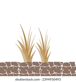 Illustration of Dry Plants or Environmental Drought Problems