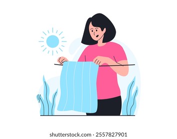 Illustration of an Drying Clothes