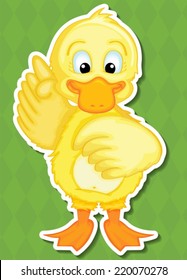 Illustration of a duck with background