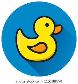 Illustration of duck circle blue flat icon