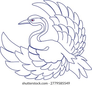 illustration of a duck flying by flapping its strong wings