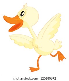 ilustração de um pato sobre um fundo branco