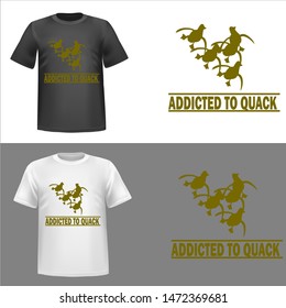 illustration of Duck, sticker,tshirt print, vector illustration
