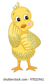 illustration of a duckling on a whote background